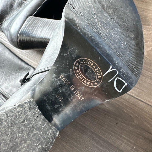 Lavorazione Artigiana Black Leather Women's Boots Made in Italy 38 - Picture 10 of 12